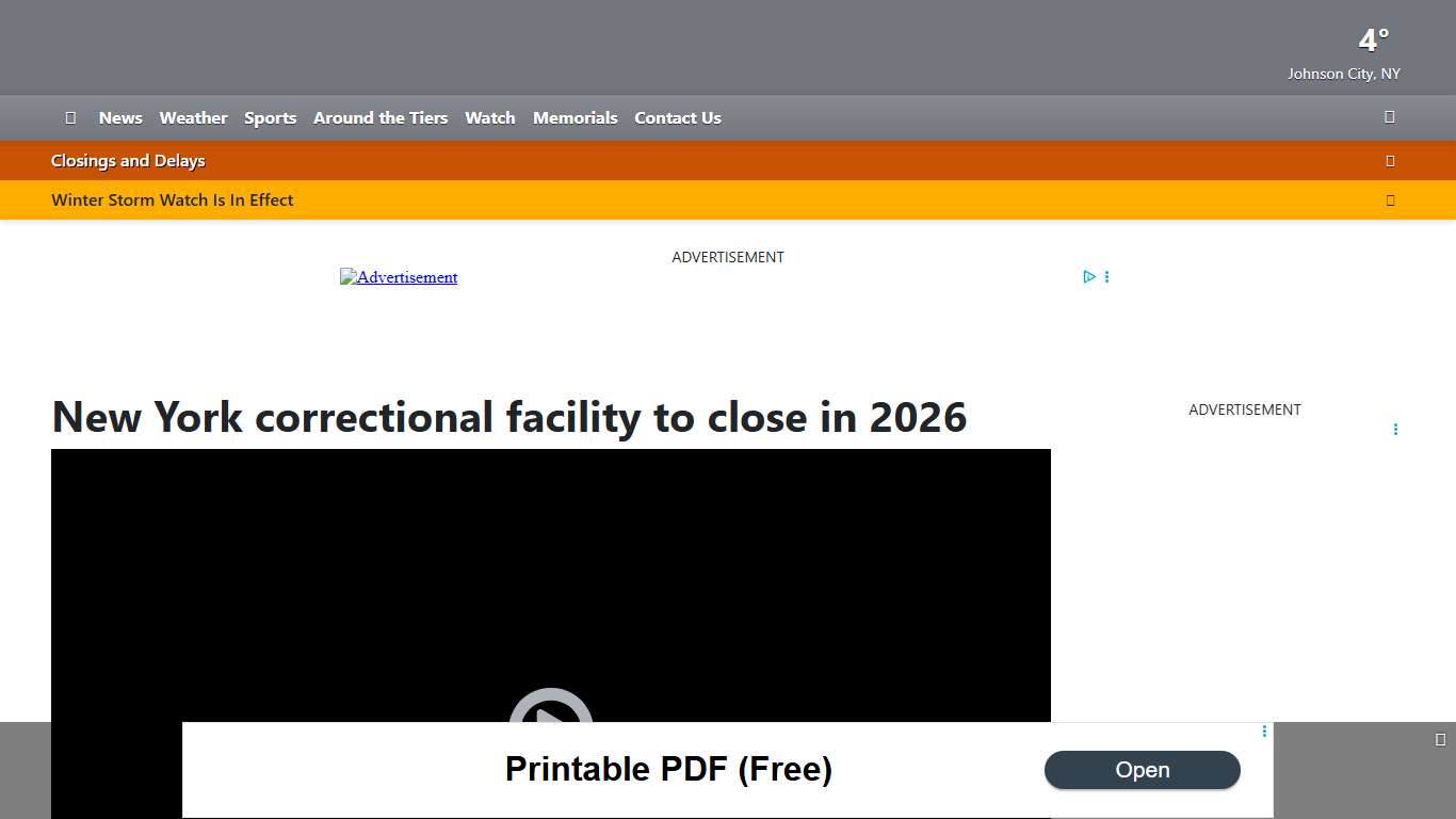 New York correctional facility to close in 2026