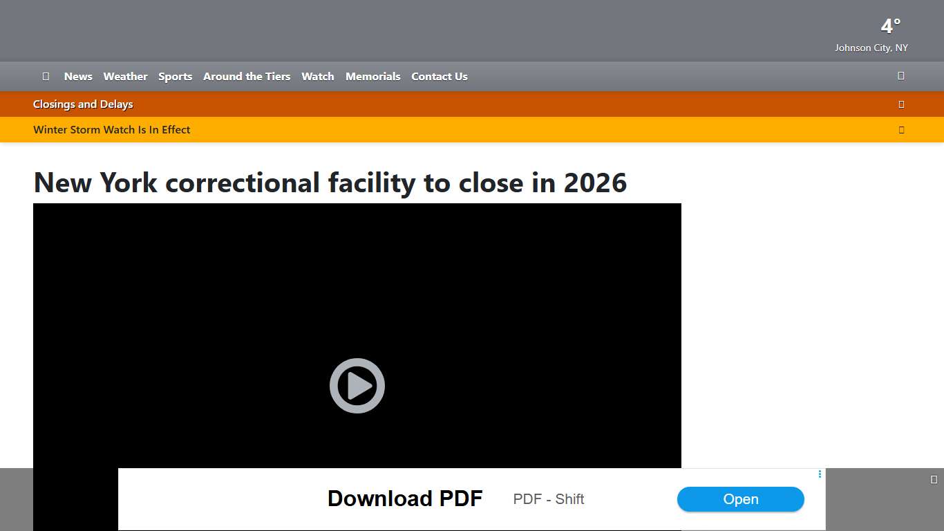 New York correctional facility to close in 2026